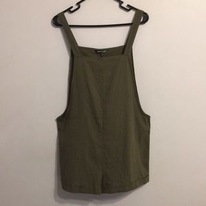Olive Green Overall Shorts